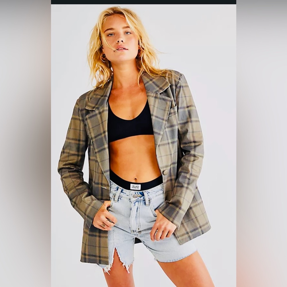 We Wore What Cotton Women’s Plaid Blazer NWT Medium